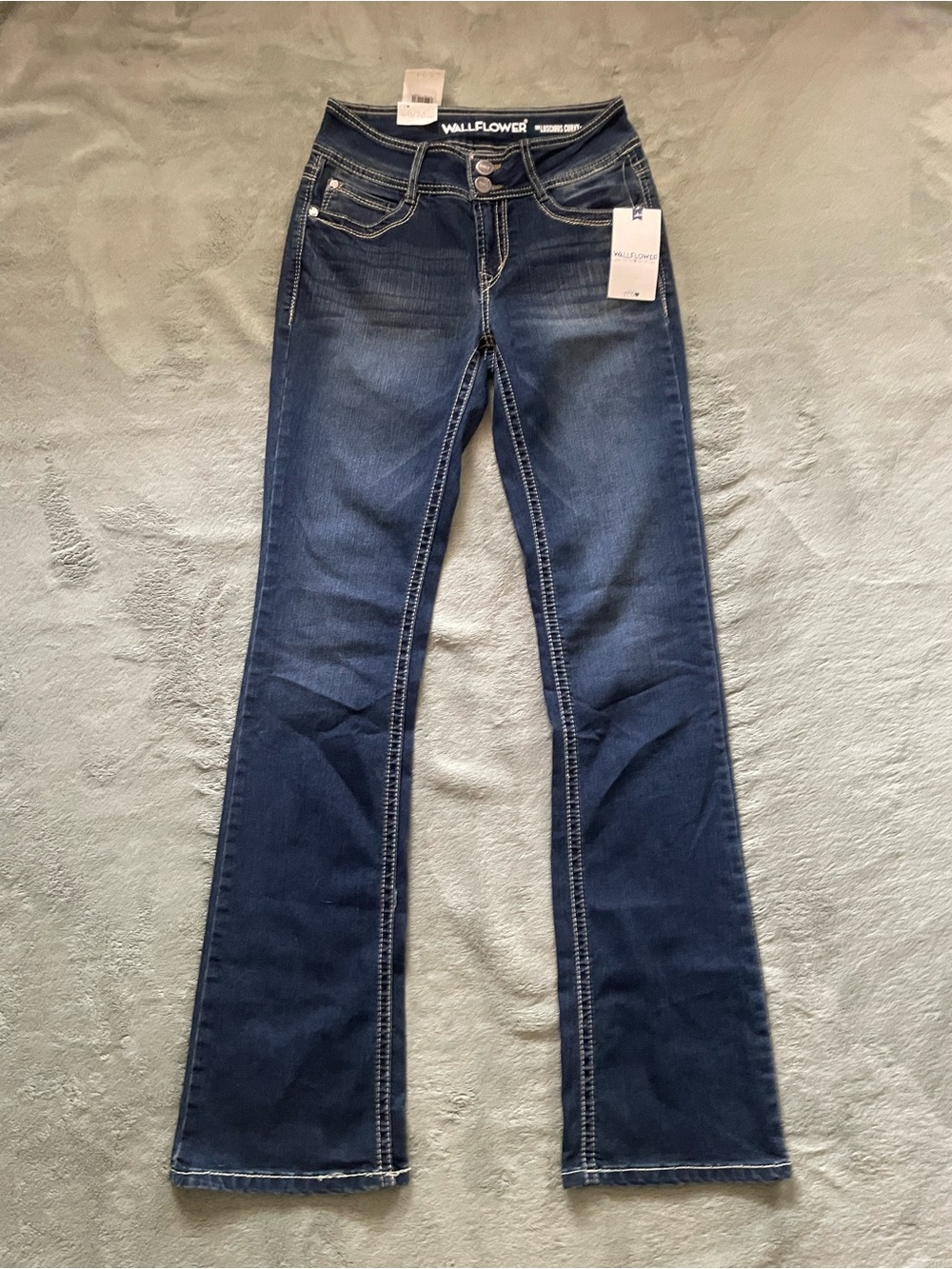 Wallflower Women's Dark Indigo Flare Jeans